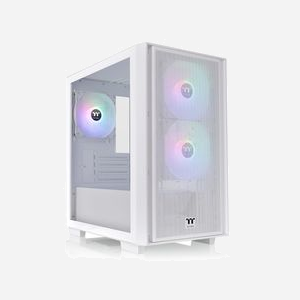 Thermaltake Versa H16 TG ARGB Blanc Micro Tower (CA-1Y8-00S6WN-01) - Micro ATX/Mini-ITX, 2x120mm ARGB avant, 1x120mm arrière, USB 3.2 Gen 1, vitre latérale, SPCC - Miniature 5
