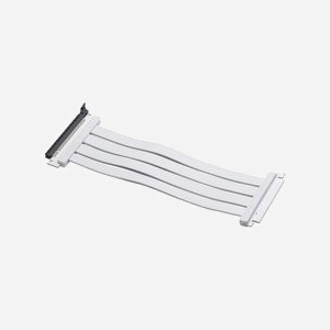 Phanteks Rallonge PCI-E 4.0 x16, 0.3m, Connecteur Femelle vers Mâle, 180°, Contacts Plaqué Or, Noir/Blanc, Pour Carte Graphique - PH-CBRS4.0_FL30_WT01