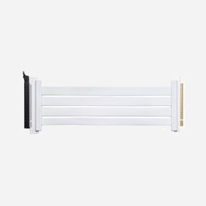 Phanteks Rallonge PCI-E 4.0 x16, 0.3m, Connecteur Femelle vers Mâle, 180°, Contacts Plaqué Or, Noir/Blanc, Pour Carte Graphique - PH-CBRS4.0_FL30_WT01 - Miniature 2