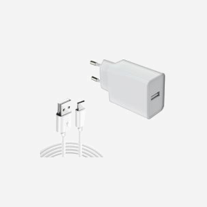 DLH Chargeur Secteur USB-A 12W DY-AU5090W avec Câble USB-A vers USB-C 1m, 1 Port USB-A 5V 2.4A, Blanc, pour Tablette et Téléphone - Miniature 1