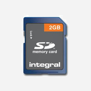 Carte SD Integral 2 Go FAT16 - INSD2GV2NDB - 24x32x2.1mm - Tension 2.7-3.6V - Compatible appareils photo numériques, MP3, GPS - Miniature 1