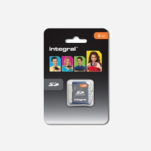 Carte SD Integral 2 Go FAT16 - INSD2GV2NDB - 24x32x2.1mm - Tension 2.7-3.6V - Compatible appareils photo numériques, MP3, GPS - Miniature 2