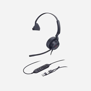 Yealink UH44 Mono Teams Casque filaire USB-C/A, arceau supra-aural, microphone antibruit intégré, compatible Windows/macOS, câble 2.15m noir - Miniature 3