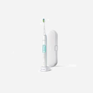Philips ProtectiveClean 5100 HX6857/28 - Brosse à Dents Électrique Ultrasonique, 62000 mouvements/min, 3 Modes (Soin Quotidien, Gencives, Blanchiment), Minuteur 2 min, Capteur de Pression, Batterie Lithium-Ion, Autonomie 2 Semaines, Couleur Menthe/Blanc