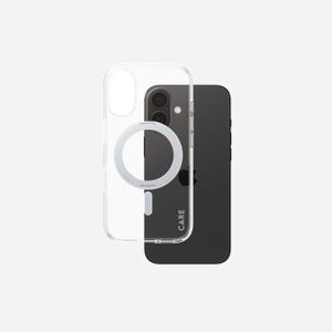 PanzerGlass CARE Feature Case Transparent avec Kickstand Argenté et MagSafe pour iPhone 16, Housse de protection antichoc et anti-rayures, Standard MIL-STD-810H - Miniature 1