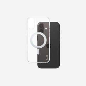 PanzerGlass CARE Feature Case Transparent avec Kickstand Argent & MagSafe pour iPhone 16 Plus, Housse de protection anti-rayures et anti-chocs (MIL-STD-810H) - Miniature 1