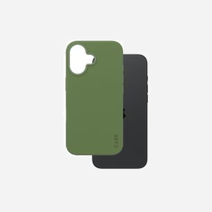 PanzerGlass CARE by Fashionable Case Green MagSafe pour iPhone 16 : Housse de protection verte, résistant aux chocs et rayures, standard MIL-STD-810H, revêtement oléophobique. - Miniature 1