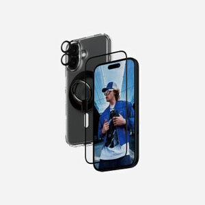 PanzerGlass Protection écran transparent iPhone 16, verre trempé, PET, silicone, résistant rayures/chocs, 143.7x67.7x0.66mm, kit nettoyage inclus - Miniature 1