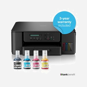 Brother DCP-T580DW : Imprimante Jet d'encre Couleur 3-en-1, Recto/Verso Auto, 1200x6000 DPI, 16 ipm Noir, 9 ipm Couleur, Wi-Fi, Réservoir d'Encre - Miniature 5