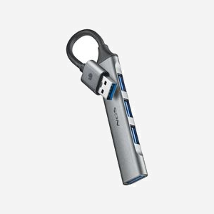 NGS IHUB4 Micro : Hub USB 3.2 Gen 1 Type-A, 1 port USB 3.2 Gen 1 Type-A + 3 ports USB 2.0, 5000 Mbit/s, Câble 0.1m, Compatible Windows/macOS, Argent - Miniature 1