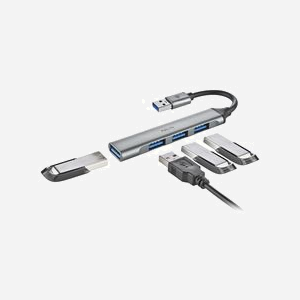 NGS IHUB4 Micro : Hub USB 3.2 Gen 1 Type-A, 1 port USB 3.2 Gen 1 Type-A + 3 ports USB 2.0, 5000 Mbit/s, Câble 0.1m, Compatible Windows/macOS, Argent - Miniature 2