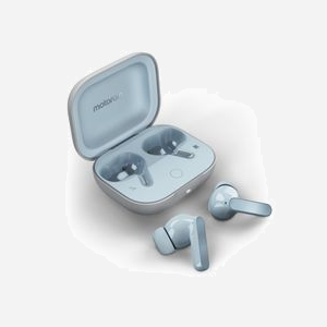 Motorola Moto Buds Glacier Blue - Écouteurs sans fil Bluetooth 5.3, Dolby Atmos, ANC, Autonomie 9h/42h avec boîtier, USB Type-C, IPX5