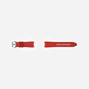 Bande Samsung ET-SHR89LREGEU Rouge Cuir 20mm pour Galaxy Watch4, résistant à la sueur, poids 22.1g - Miniature 2