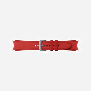 Bande Samsung ET-SHR89LREGEU Rouge Cuir 20mm pour Galaxy Watch4, résistant à la sueur, poids 22.1g - Miniature 3