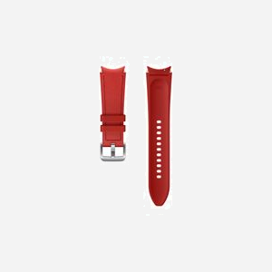 Bande Samsung ET-SHR89LREGEU Rouge Cuir 20mm pour Galaxy Watch4, résistant à la sueur, poids 22.1g - Miniature 4