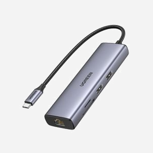 Ugreen Hub 90568 USB-C vers 2x USB 3.0, HDMI, RJ45, Lecteur SD/TF, Port PD - 7 Ports - Miniature 2