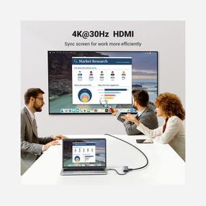 Ugreen Hub 90568 USB-C vers 2x USB 3.0, HDMI, RJ45, Lecteur SD/TF, Port PD - 7 Ports - Miniature 3