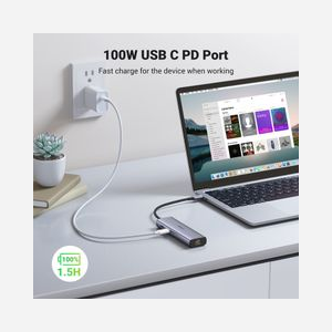 Ugreen Hub 90568 USB-C vers 2x USB 3.0, HDMI, RJ45, Lecteur SD/TF, Port PD - 7 Ports - Miniature 4