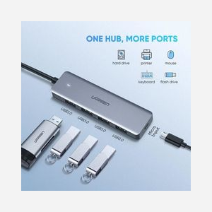 Ugreen 70336 Hub USB 3.2 Gen 1 Type-C vers 4x Type-A, 5000 Mbit/s, câble 0.15m, 104x30x10mm, compatible Samsung - Miniature 2