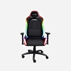Trust Siège Gaming GXT 719 Ruya Noir, Simili-cuir, Dossier 90-180°, Accoudoirs 3D, Vérin Classe 4, Max 150kg, FSC, RGB (Batterie Externe Incluse) - Miniature 3