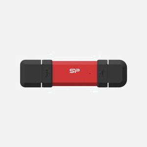 Silicon Power DS72 250 Go USB Type-A/Type-C 3.2 Gen 2 Rouge - Dimensions 81x21.3x10.4mm, Chiffrement AES 256-bit, Compatibilité étendue Windows/macOS/Linux/Android/iOS