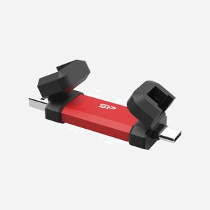 Silicon Power DS72 250 Go USB Type-A/Type-C 3.2 Gen 2 Rouge - Dimensions 81x21.3x10.4mm, Chiffrement AES 256-bit, Compatibilité étendue Windows/macOS/Linux/Android/iOS - Miniature 2