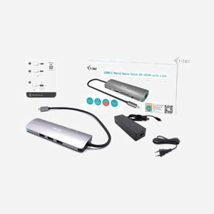 i-tec Station d'accueil USB-C Metal Nano 4K HDMI LAN PD 100W + Chargeur Universel 100W - USB 3.2 Gen1, RJ-45, Lecteurs SD/MicroSD, Windows/macOS/Linux - Miniature 5