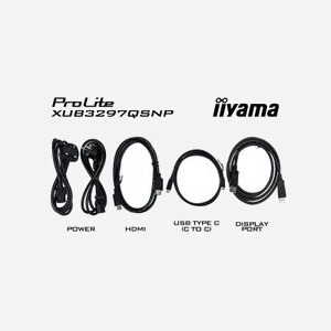 iiyama ProLite XUB3297QSNP-B1 : Écran 32" LED IPS 2560x1440 QHD 100Hz, 1ms MPRT, Hub USB 3.2 Gen 1, HDMI 2.0, DisplayPort 1.4, USB-C 95W, Noir - Miniature 4