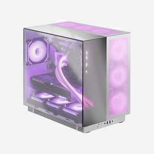 Boîtier PC Mars Gaming MC-NOVA3 Tower Argent - E-ATX, Aluminium 2mm, Triple Verre Chromé, USB-C, Jusqu'à 11 Ventilateurs, Refroidissement Liquide 360mm, 2x3.5", 3x2.5" - Miniature 4