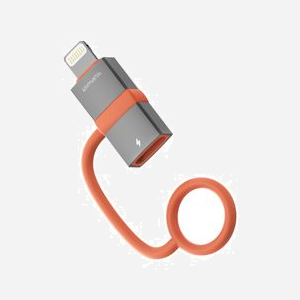 4smarts Adaptateur & Câble Lightning vers USB Type-C, 0.48 Gbit/s, 9V, Zinc, Gris/Orange, Compatible iPhone/iPad, Connecteurs Mâle/Femelle - Miniature 4