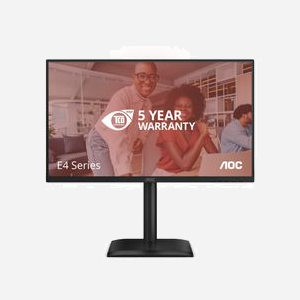 AOC Moniteur Professionnel 24E4U 23.8" FHD IPS LED 1920x1080 120Hz, Temps de Réponse 4ms GTG, Adaptive Sync, Hub USB 3.2, Noir