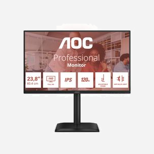 AOC Moniteur Professionnel 24E4U 23.8" FHD IPS LED 1920x1080 120Hz, Temps de Réponse 4ms GTG, Adaptive Sync, Hub USB 3.2, Noir - Miniature 2