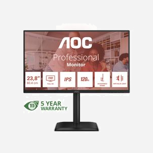 AOC Moniteur Professionnel 24E4U 23.8" FHD IPS LED 1920x1080 120Hz, Temps de Réponse 4ms GTG, Adaptive Sync, Hub USB 3.2, Noir - Miniature 3