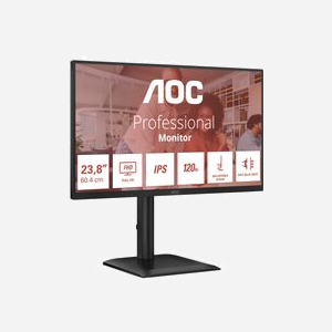 AOC Moniteur Professionnel 24E4U 23.8" FHD IPS LED 1920x1080 120Hz, Temps de Réponse 4ms GTG, Adaptive Sync, Hub USB 3.2, Noir - Miniature 4
