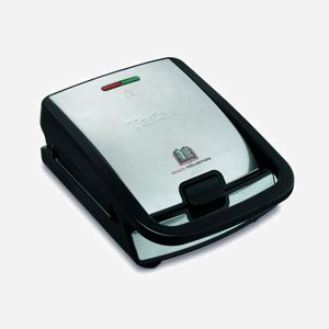 Tefal Snack Collection SW852D12 : Gaufrier / Croque-Monsieur 700W Noir/Inox, Plaques Amovibles Anti-Adhésives 225x135mm, Voyant Prêt, Range-Câble