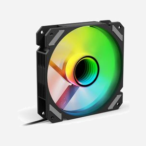 Ventilateur Boitier PC Sharkoon SHARK Mirror RGB PWM REVERSE 120mm, 500-1500 RPM, 99.52 m³/h, 1.23 mmH2O, FDB, 4-Pin, Noir