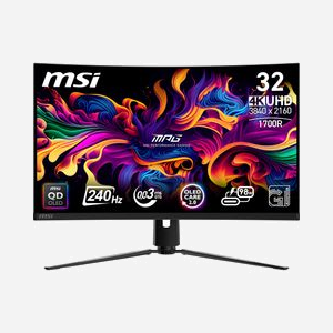 MSI Ecran PC Gaming MPG 321CURXDE QD-OLED 31.5" UHD 4K (3840x2160) 240Hz 0.03ms GTG DisplayHDR True Black 400 AMD FreeSync Premium Pro HDMI 2.1 - Miniature 1