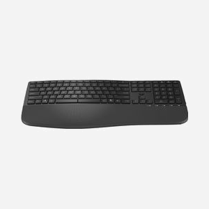 HP Clavier 685 Comfort Hybride : Sans Fil (RF 2.4GHz + Bluetooth), Membrane, Taille Réelle, Pavé Numérique, AA, Windows/macOS/ChromeOS - Miniature 1