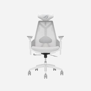 ASUS ROG Destrier Ergo Core White Siège Gaming PC Blanc, Charge Max 136kg, Dossier Mesh, Accoudoirs 3D, Inclinaison 90-125°, Roues 7.5cm - Miniature 1