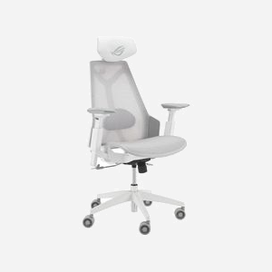 ASUS ROG Destrier Ergo Core White Siège Gaming PC Blanc, Charge Max 136kg, Dossier Mesh, Accoudoirs 3D, Inclinaison 90-125°, Roues 7.5cm - Miniature 2