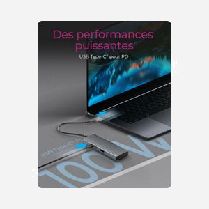 ICY BOX IB-DK4022a-CPD Dock USB 3.2 Gen 1 Type-C Aluminium Argent - 4x USB-A, 1x USB-C, HDMI 4K 60Hz, Power Delivery 100W - Miniature 2