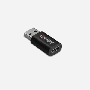 Lindy Adaptateur USB 2.0 Type A vers C bloqueur de données avec charge 15W pour smartphones, tablettes et ordinateurs portables sous Windows, macOS, Linux et Android - Miniature 2