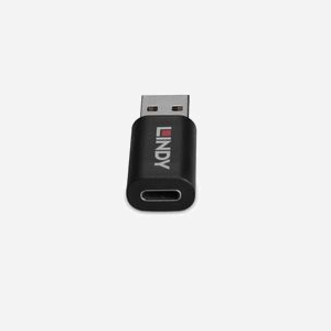 Lindy Adaptateur USB 2.0 Type A vers C bloqueur de données avec charge 15W pour smartphones, tablettes et ordinateurs portables sous Windows, macOS, Linux et Android - Miniature 3