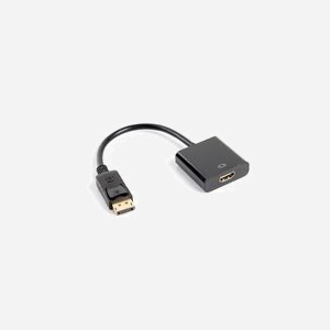Lanberg AD-0009-BK Adaptateur Vidéo DisplayPort 1.2 vers HDMI Type A (Standard) Mâle/Femelle 0.1m, Contacts Plaqué Or, Résolution 1920x1200, Noir - Miniature 1