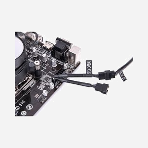 Thermaltake AC-060-CO1OTN-F1 Câble d'alimentation interne, 0.11m, Connecteur P4 4-pin Mâle vers P4 4-pin Femelle, noir, pour ventilateur - Miniature 5