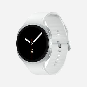 Samsung Galaxy Watch 8 44mm Argent : Écran Super AMOLED 1.5" 480x480, Exynos W1000, 2GB RAM, 32GB Flash, Wear OS, WiFi, GPS, Bluetooth 5.3