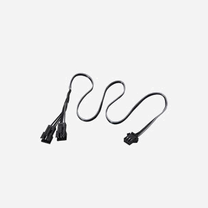 Phanteks PH-CB-DRGB3P : Câble d'alimentation interne 3-Pin vers 2x Molex 3-Pin, connecteurs droits, noir/gris pour éclairage DRGB