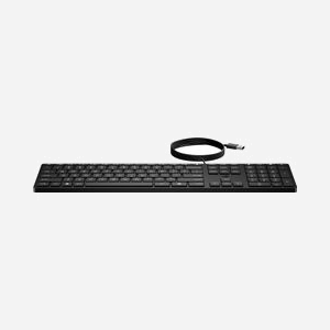 HP Clavier Filaire Desktop 320K USB, Clavier à Membrane Taille Réelle, Pavé Numérique, Longueur de Câble 1.8m, Compatible Windows 10/11, Noir
