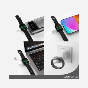 4smarts QI2 Chargeur Smartwatch Argenté USB, Recharge Sans Fil 5W, Charge Rapide, Compatible MagSafe, ABS/Aluminium, 40x49.6x14mm, Compatible Apple Watch - Miniature 2