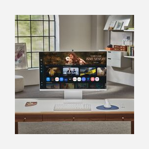 Samsung Smart Monitor M8 LS32FM801UUXEN 32" 4K UHD LCD VA 3840x2160 4ms HDR10/10+ USB-C Wi-Fi 5 Bluetooth 5.2 Tizen Blanc - Miniature 4